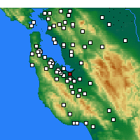 Nearby Forecast Locations - Moffett Federal Airfield - Map