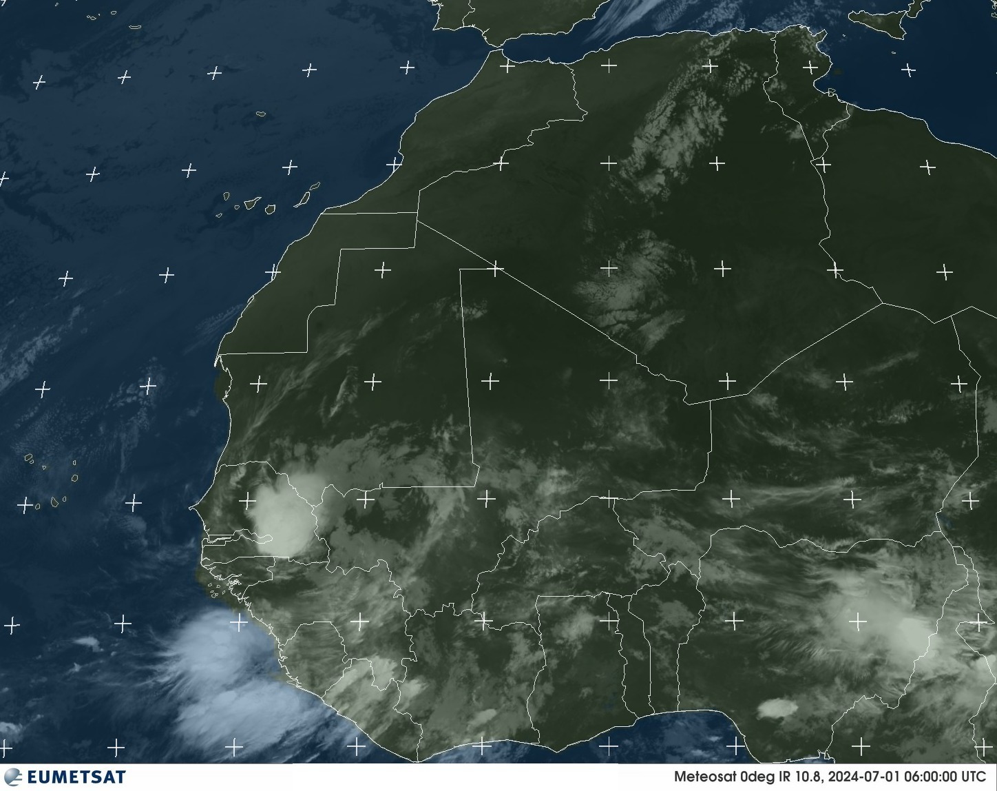 Satellite - Gulf of Guinea - Mon 01 Jul 03:00 EDT