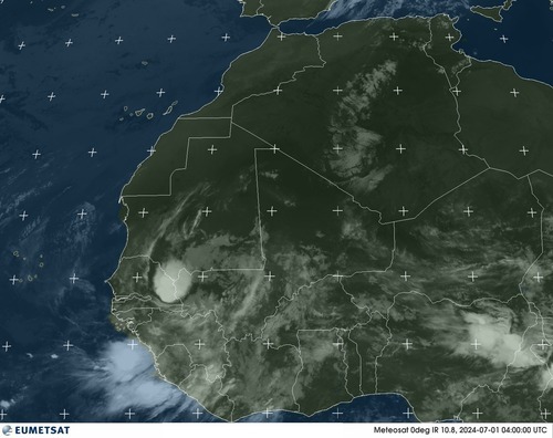 Satellite - Gulf of Guinea - Mon 01 Jul 01:00 EDT