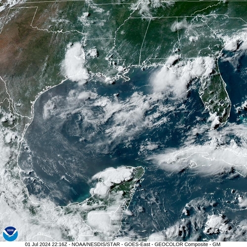 Satellite - Gulf of Mexico - Mon 01 Jul 19:16 EDT