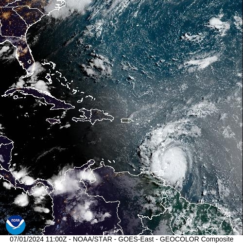 Satellite - Lesser Antilles - Mon 01 Jul 08:00 EDT