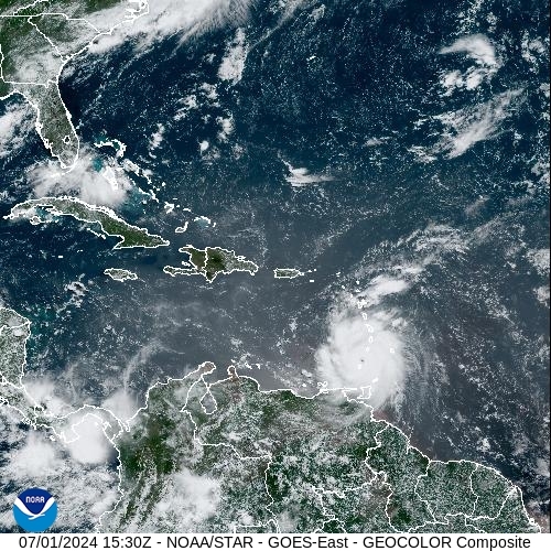 Satellite - Lesser Antilles - Mon 01 Jul 12:30 EDT