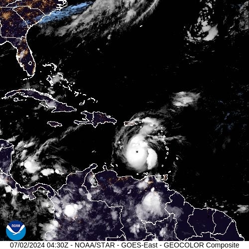 Satellite - Lesser Antilles - Tue 02 Jul 01:30 EDT