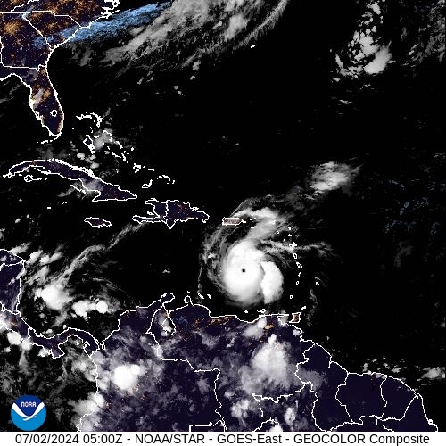 Satellite - Lesser Antilles - Tue 02 Jul 02:00 EDT