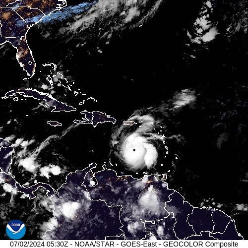 Satellite - Lesser Antilles - Tue 02 Jul 02:30 EDT