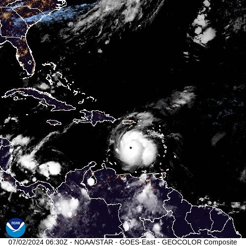 Satellite - Lesser Antilles - Tue 02 Jul 03:30 EDT