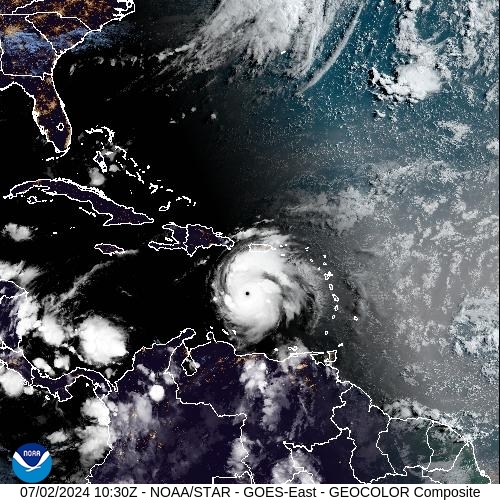 Satellite - Lesser Antilles - Tue 02 Jul 07:30 EDT