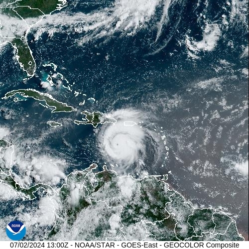 Satellite - Lesser Antilles - Tue 02 Jul 10:00 EDT