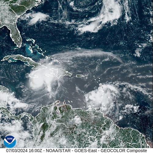 Satellite - Alizes Ouest - Wed 03 Jul 13:00 EDT