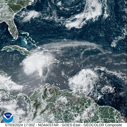 Satellite - Lesser Antilles - Wed 03 Jul 14:00 EDT