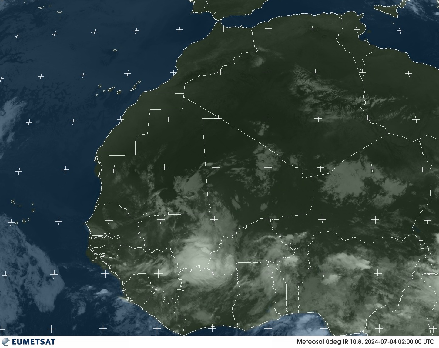 Satellite - Gulf of Guinea - Wed 03 Jul 23:00 EDT