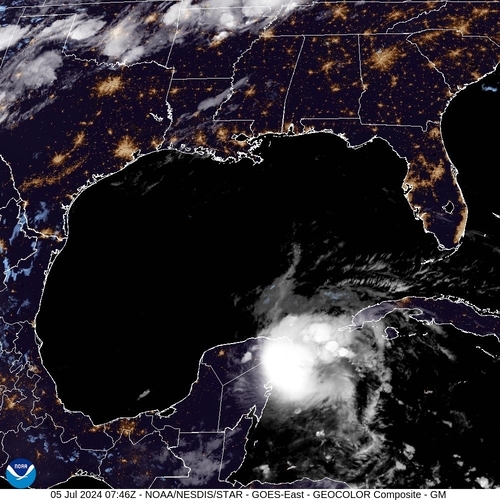 Satellite - Gulf of Honduras - Fri 05 Jul 04:46 EDT