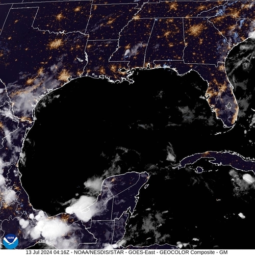 Satellite - Gulf of Honduras - Sat 13 Jul 01:16 EDT