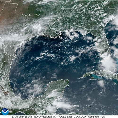 Satellite - Gulf of Mexico - Sat 13 Jul 15:16 EDT