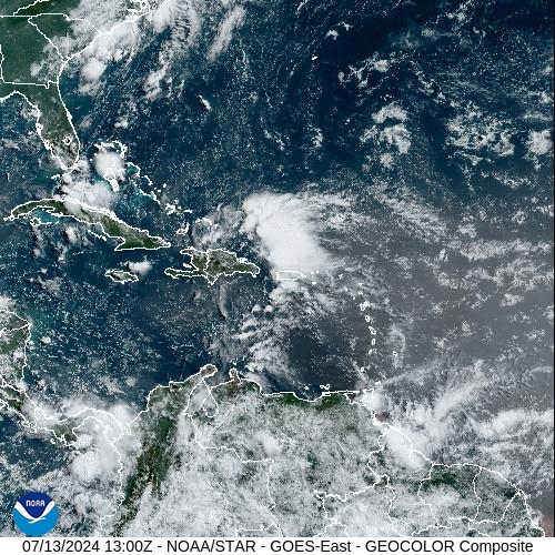 Satellite - Lesser Antilles - Sat 13 Jul 10:00 EDT