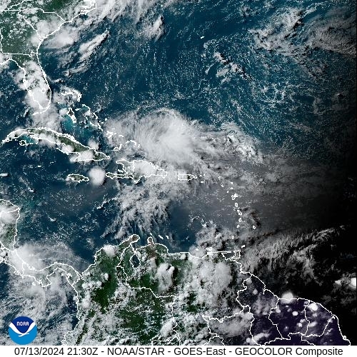 Satellite - Lesser Antilles - Sat 13 Jul 18:30 EDT