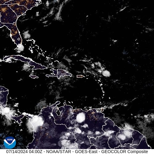 Satellite - Lesser Antilles - Sun 14 Jul 01:00 EDT