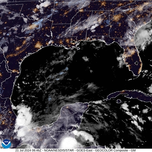 Satellite - Gulf of Honduras - Sun 21 Jul 03:46 EDT