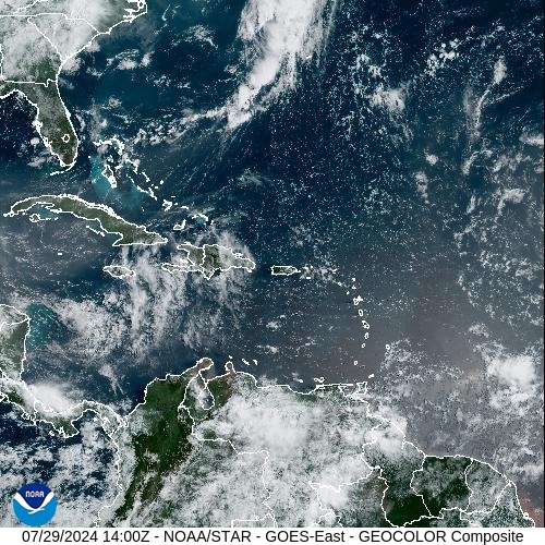 Satellite - Lesser Antilles - Mon 29 Jul 11:00 EDT