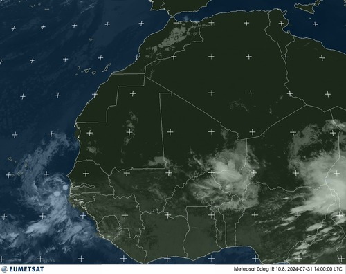 Satellite - Gulf of Guinea - Wed 31 Jul 11:00 EDT