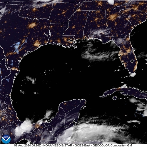 Satellite - Gulf of Honduras - Thu 01 Aug 03:16 EDT