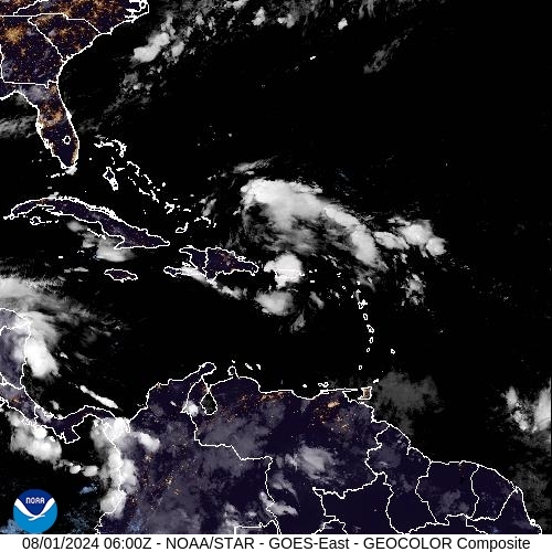 Satellite - Lesser Antilles - Thu 01 Aug 03:00 EDT