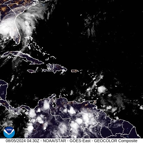 Satellite - Lesser Antilles - Mon 05 Aug 01:30 EDT