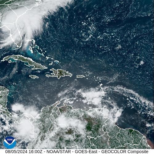 Satellite - Lesser Antilles - Mon 05 Aug 13:00 EDT