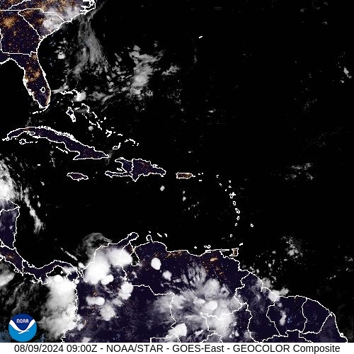 Satellite - Alizes Ouest - Fri 09 Aug 06:00 EDT