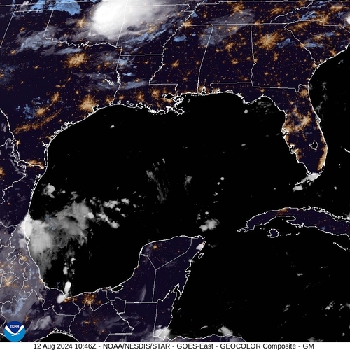 Satellite - Gulf of Mexico - Mon 12 Aug 07:46 EDT