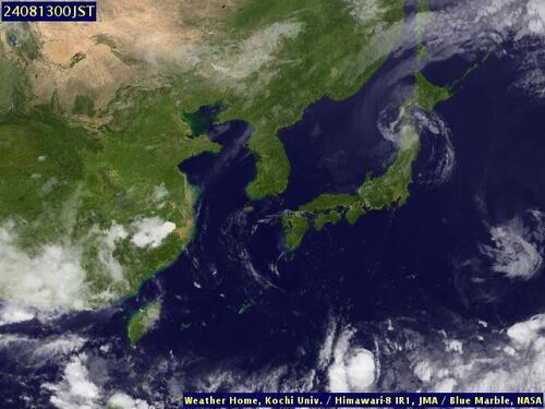 Satellite - Yellow Sea - Mon 12 Aug 13:00 EDT