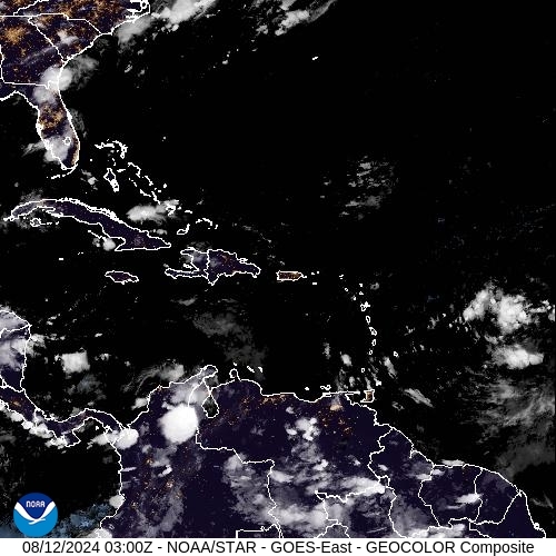 Satellite - Lesser Antilles - Mon 12 Aug 00:00 EDT