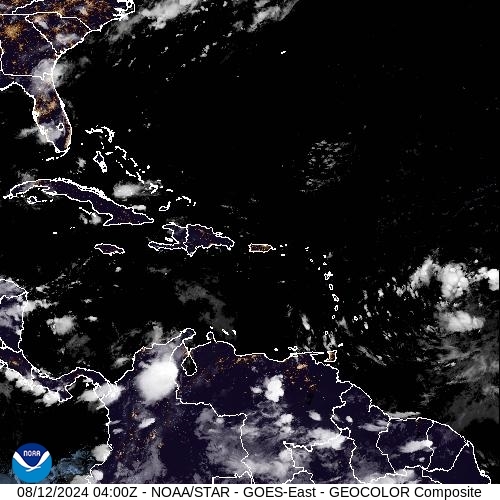 Satellite - Lesser Antilles - Mon 12 Aug 01:00 EDT