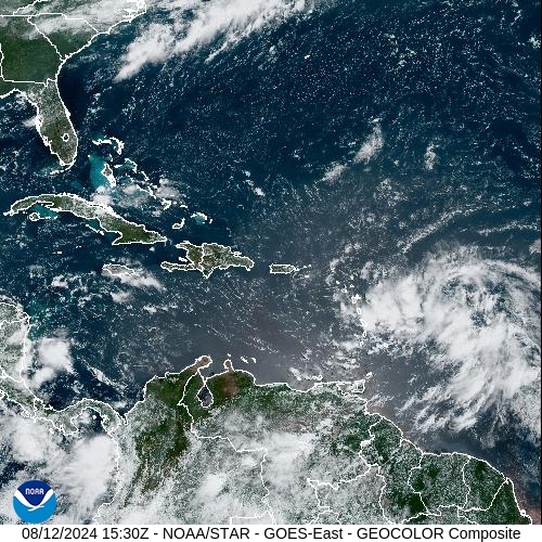 Satellite - Lesser Antilles - Mon 12 Aug 12:30 EDT