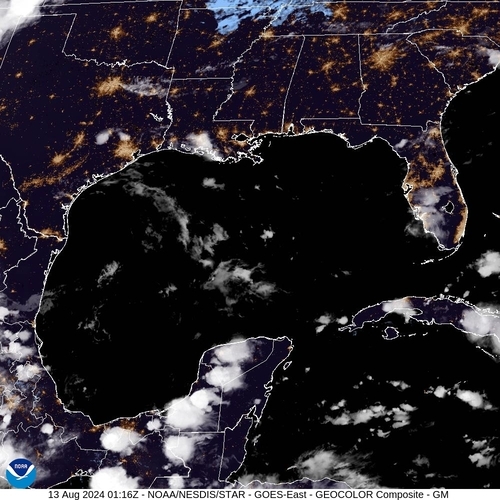 Satellite - Yucatan Strait - Mon 12 Aug 22:16 EDT