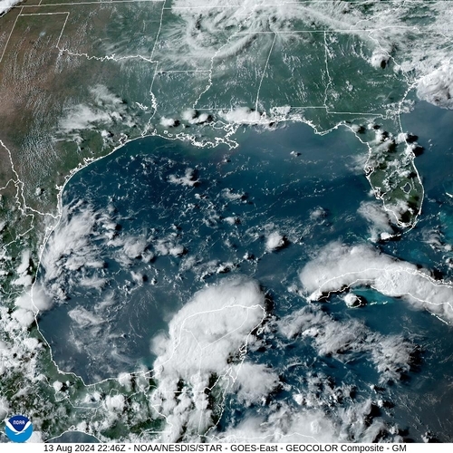 Satellite - Yucatan Strait - Tue 13 Aug 19:46 EDT