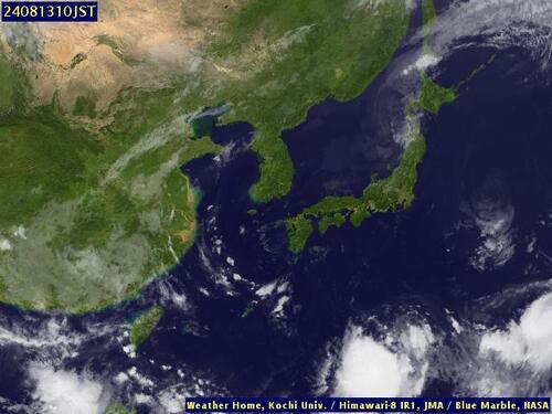 Satellite - Yellow Sea - Mon 12 Aug 23:00 EDT