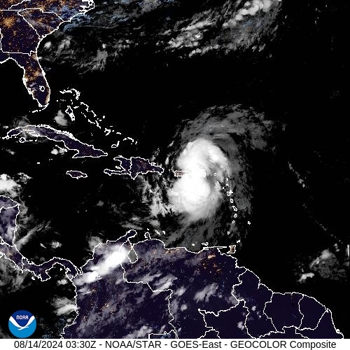 Satellite - Alizes Ouest - Wed 14 Aug 00:30 EDT