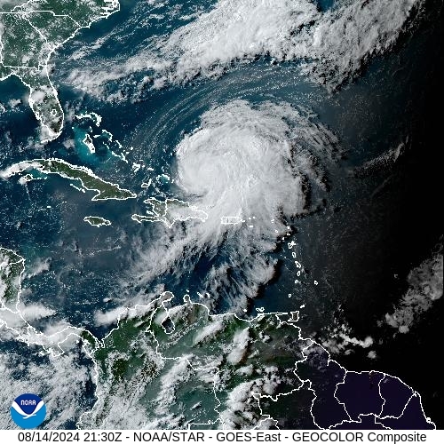 Satellite - Lesser Antilles - Wed 14 Aug 18:30 EDT