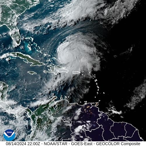 Satellite - Lesser Antilles - Wed 14 Aug 19:00 EDT