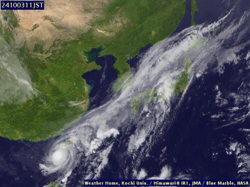 Satellite - East China Sea - Thu 03 Oct 00:00 EDT