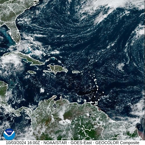 Satellite - Lesser Antilles - Thu 03 Oct 13:00 EDT