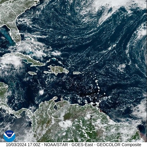 Satellite - Lesser Antilles - Thu 03 Oct 14:00 EDT