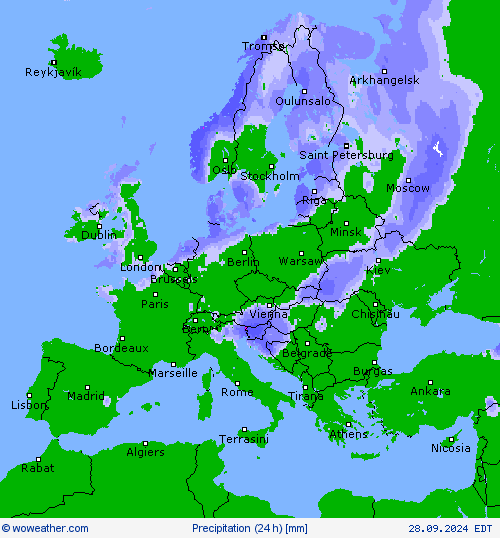 Precipitation (24 h) Forecast maps