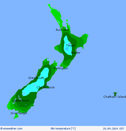 Min temperature Forecast maps