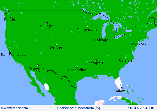 Chance of thunderstorm Forecast maps