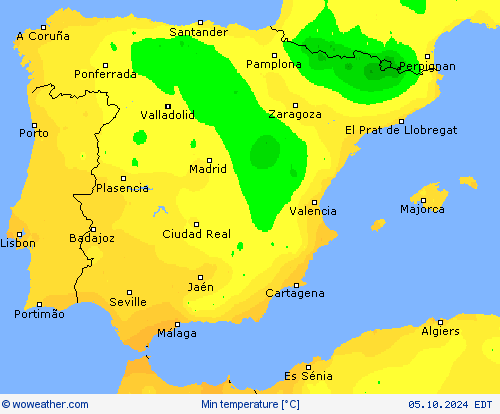 Min temperature Forecast maps