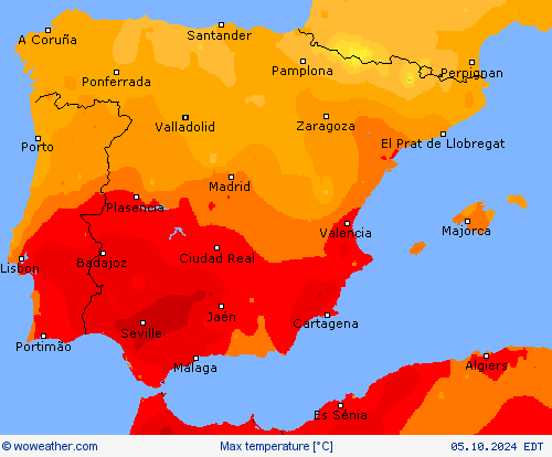 Max temperature Forecast maps