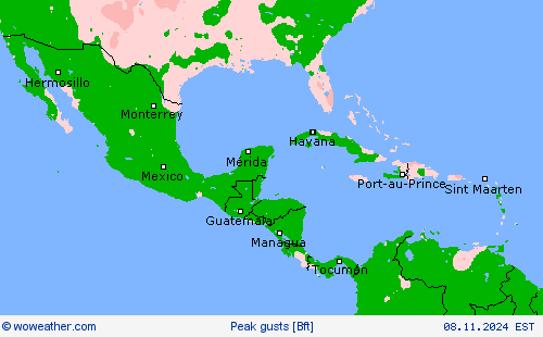 Peak gusts Forecast maps