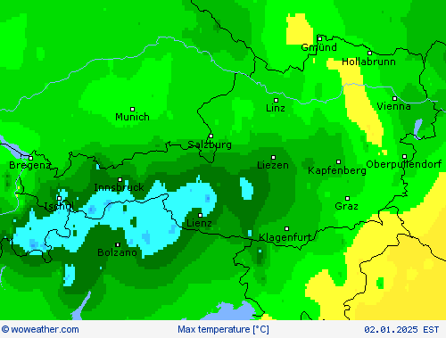 Max temperature Forecast maps